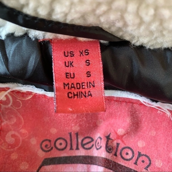 Bernardo Collection B Fleece Faux Fur Geometric Print Puffer Coat Black XS - Picture 13 of 13